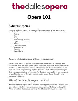 Opera 101 - The Dallas Opera
