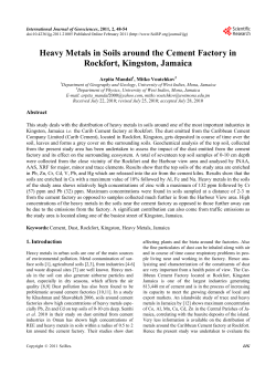 Heavy Metals in Soils around the Cement Factory in Rockfort