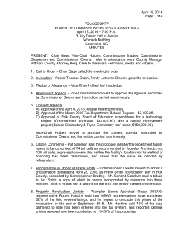 April 18, 2016 Page 1 of 4 POLK COUNTY BOARD OF