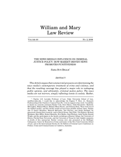 The News Media`s Influence on Criminal Justice Policy