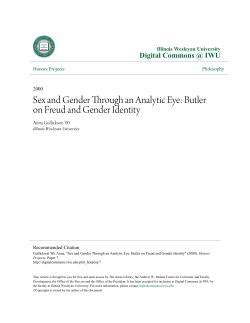 Sex and Gender Through an Analytic Eye: Butler on Freud and