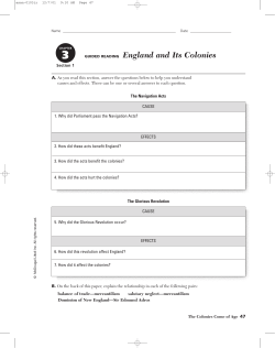 GUIDED READING England and Its Colonies