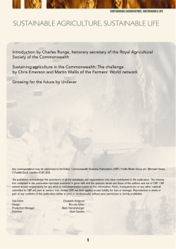 Sustainable agriculture in the Commonwealth: The