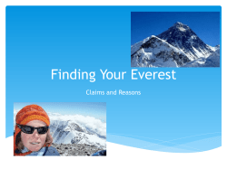 Finding Your Everest Determine Argument