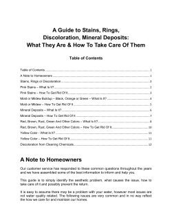 A Guide to Stains, Rings, Discoloration, Mineral Deposits