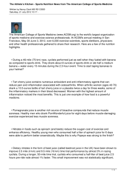 The Athlete`s Kitchen - Sports Nutrition News from The