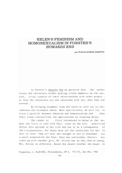 Helen`s feminism and homosexualism in Forster`s Howards End