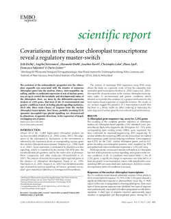 Covariations in the nuclear chloroplast transcriptome reveal a
