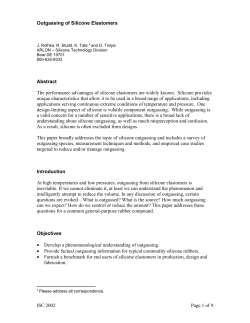 Outgassing of Silicone Elastomers