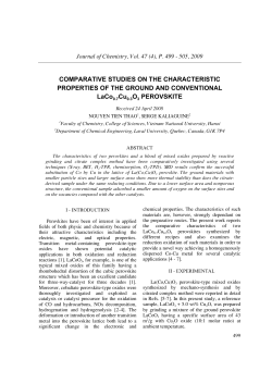 COMPARATIVE STUDIES ON THE CHARACTERISTIC