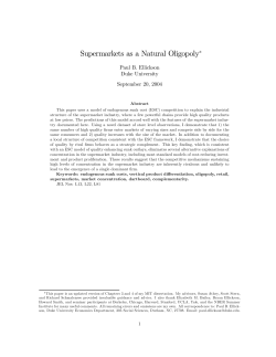 Supermarkets as a Natural Oligopoly