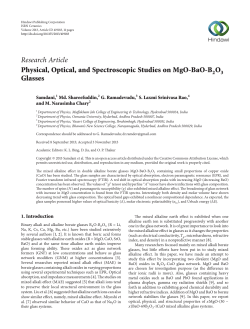 Physical, Optical, and Spectroscopic Studies on MgO-BaO