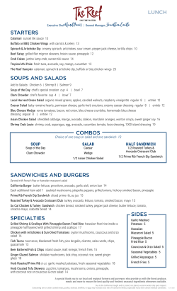 starters soups and salads sandwiches and burgers specialties sides