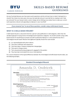 skills-based resume - University Career Services