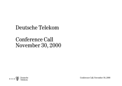 Deutsche Telekom Conference Call November 30, 2000