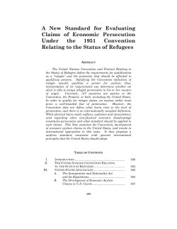 A New Standard for Evaluating Claims of Economic Persecution