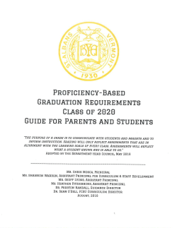 Proficiency-Based Graduation Requirements Guide for Parents and