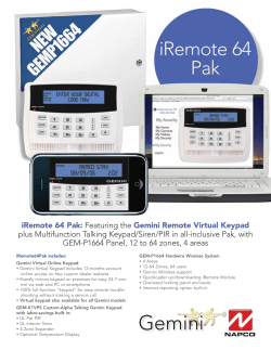 Gemini Remote Virtual Keypad - Napco Security Technologies