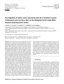 Investigation of saline water intrusions into the