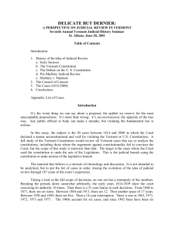 Judicial Review: The Cases - Vermont Secretary of State