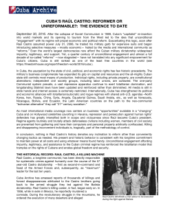 cuba`s ra&uacute;l castro: reformer or unreformable?