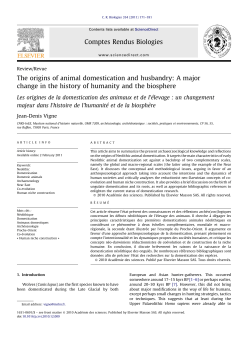 The origins of animal domestication and husbandry: A major change