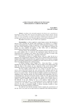 A Structuralist Approach to Two Pages from Golding`s