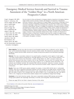 Emergency Medical Services Intervals and Survival in Trauma