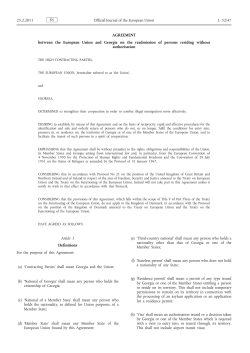 Agreement between the European Union and Georgia on the