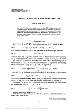 the spectrum of the schrodinger operator (1.1) (1.2) h = -av