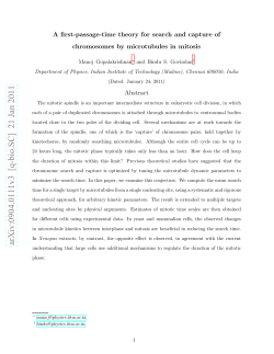 A first-passage-time theory for search and capture of chromosomes