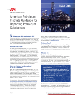 American Petroleum Institute Guidance for Reporting