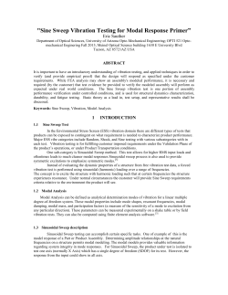 "Sine Sweep Vibration Testing for Modal Response Primer&rdquo;