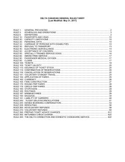 Canadian General Rules Tariff