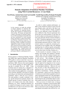 Domain Adaptation of Statistical Machine Translation using Web