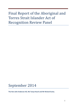 Final Report of the Aboriginal and Torres Strait Islander Act of