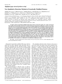 New Qualitative Detection Methods of Genetically Modified Potatoes