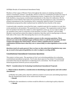 Consensus Results LWVMpls Constitutional Amendment Study