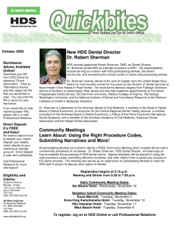 New HDS Dental Director Dr. Robert Sherman