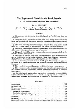 The Tegumental Glands in the Land Isopoda
