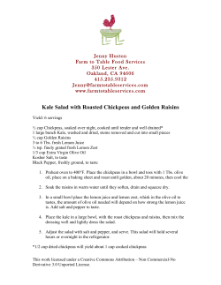 Kale Salad with Roasted Chickpeas and Golden Raisins