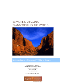 ABOR 2014 Annual Report - Arizona Board of Regents