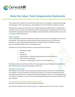 Share the Value: Total Compensation Statements