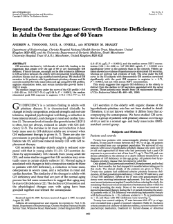 Beyond the Somatopause: Growth Hormone Deficiency in Adults