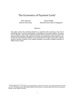 The Economics of Payment Cards