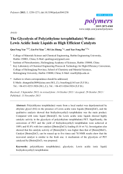 The Glycolysis of Poly(ethylene terephthalate) Waste: Lewis Acidic