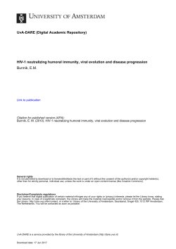 HIV-1 neutralizing humoral immunity, viral evolution - UvA-DARE
