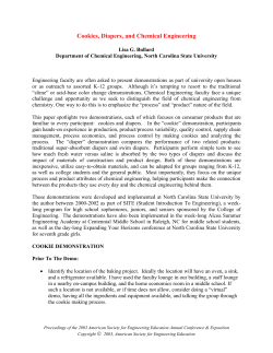 Cookies, Diapers, and Chemical Engineering