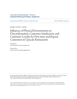 Influence of Physical Environment on Disconfirmation, Customer