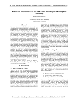 Multimodal Representation of Shared Cultural Knowledge in a